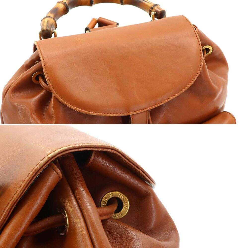 Gucci Bamboo Backpack, Leather, Brown, Gold Hardware, 003.1998.0016 - Picture 7 of 10